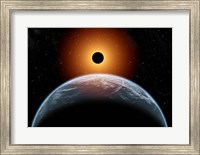 Framed total Eclipse of the Sun as seen from being in Earth's orbit