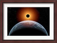 Framed total Eclipse of the Sun as seen from being in Earth's orbit