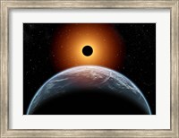 Framed total Eclipse of the Sun as seen from being in Earth's orbit