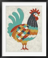 Framed Country Chickens I