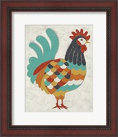 Framed Country Chickens I