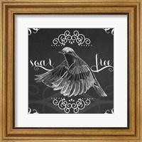 Framed Chalkboard Bird II