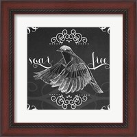 Framed Chalkboard Bird II