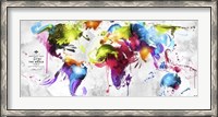 Framed Abstract Map - World