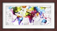 Framed Abstract Map - World