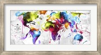 Framed Abstract Map - World