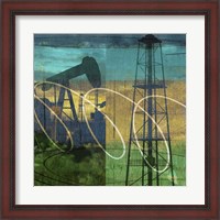 Framed Oil Rig & Oil Well Collage