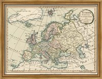 Framed Historic Map of Europe