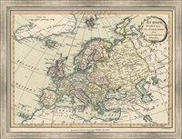 Framed Historic Map of Europe