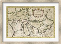 Framed Map of the Great Lakes