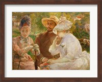 Framed On The Terrace In Sevres With The Painter Henri Fantin-Latour