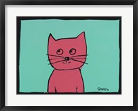 Framed Pink Cat