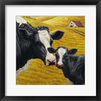 Framed Holstein Cow and Calf