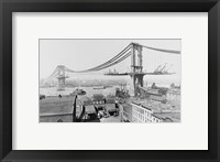 Framed Manhattan Bridge Construction 1909