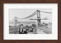 Framed Manhattan Bridge Construction 1909