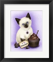 Framed Chocolate Cupcake Kitten