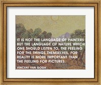 Framed Language of Painters - Van Gogh Quote