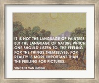 Framed Language of Painters - Van Gogh Quote
