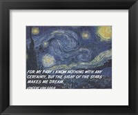 Framed Sight of the Stars - Van Gogh Quote