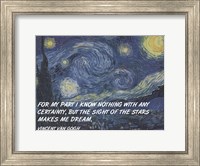 Framed Sight of the Stars - Van Gogh Quote