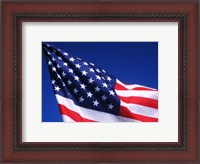 Framed American Flag Waving in the Wind