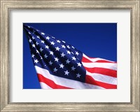 Framed American Flag Waving in the Wind