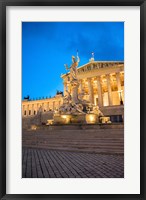 Framed Parliament Building at Twilight