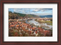Framed View of Main River and Wertheim, Germany in winter