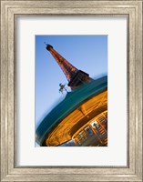 Framed Winter View of the Eiffel Tower and Carousel