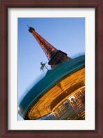 Framed Winter View of the Eiffel Tower and Carousel