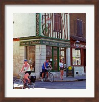 Framed Wine Shop and Cycling Tourists, Chablis, France