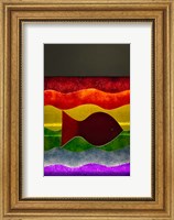 Framed Colorful Fish Drawing