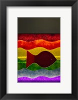 Framed Colorful Fish Drawing