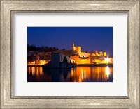 Framed Pope's Palace on the Rhone and Pont Saint St Benezet