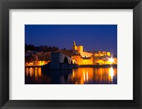 Framed Pope's Palace on the Rhone and Pont Saint St Benezet