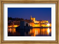 Framed Pope's Palace on the Rhone and Pont Saint St Benezet