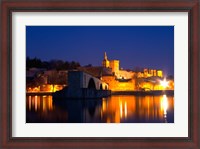 Framed Pope's Palace on the Rhone and Pont Saint St Benezet