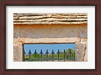Framed Gate and Key Stone Carved with Montrachet