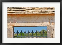 Framed Gate and Key Stone Carved with Montrachet