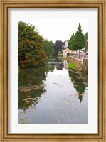 Framed River Serein Flowing Through Chablis in Bourgogne, France