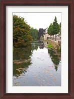 Framed River Serein Flowing Through Chablis in Bourgogne, France