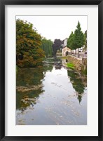 Framed River Serein Flowing Through Chablis in Bourgogne, France