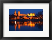 Framed Pope's Palace in Avignon and the Rhone River