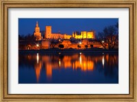 Framed Pope's Palace in Avignon and the Rhone River