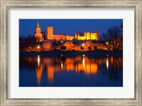 Framed Pope's Palace in Avignon and the Rhone River