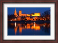 Framed Pope's Palace in Avignon and the Rhone River