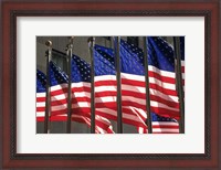 Framed US Flags in Rockefeller Plaza, New York