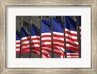 Framed US Flags in Rockefeller Plaza, New York