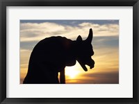 Framed Chimera of Notre Dame Cathedral at Sunset