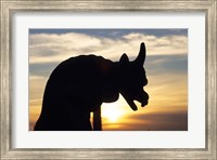 Framed Chimera of Notre Dame Cathedral at Sunset